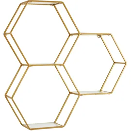 OTTO home Deko-Wandregal 72 x 15 x 71,5 cm Schwarz/Gold