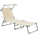 [en.casa] Sonnenliege Getaria 189x57x28 cm Beige