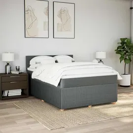 vidaXL Boxspringbett mit Matratze Dunkelgrau 140x200 cm Stoff