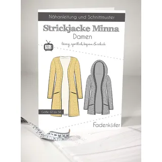 Fadenkäfer Schnittmuster und Nähanleitung - Damen Strickjacke - Minna 32 bis 58