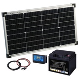 revolt 60-Watt-Solarpanel mit PWM-Laderegler und Blei-Akku, 480 Wh, 30 A