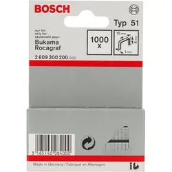 Bosch Flachdrahtklammer Typ 51, Breite (mm): 10, Dicke (mm): 1 - 2609200200