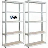 Arebos - 2x Schwerlastregal 875kg Kellerregal Lagerregal Steckregal 180x90x40cm Regal 2er