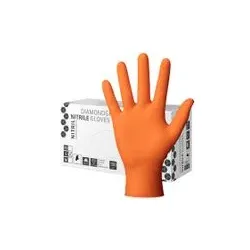 Diamantgrip Nitril Handschuhe Orange | PROFESSIONAL | 100 Stück S
