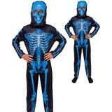 Magicoo Skelett Kostüm Kinder Jungen Halloween blau X-ray (L)