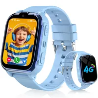Smartwatch Kinder, 4G Kinder Smartwatch mit GPS und Telefon, Wasserdicht GPS Kinderuhr mit Anruffunktion Videoanruf SOS IP68 Handy Spiel Voice Chat Wecker Schulmodus Jungen Mädchen Student Geschenk