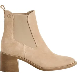 TAMARIS Damen Chelsea mit Blockabsatz Leder, beige, 41 EU