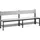 C+P Sitzbank mit Rückenlehne, Basic Plus, H796xB1960xT407mm, Gestell Schwarzgrau / Dekor Silbergrau (8062-310)