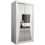 abiks möbel Schwebetürenschrank MONACO 100 x 200 x 62 cm Weiß