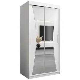 abiks möbel Schwebetürenschrank MONACO 100 x 200 x 62 cm Weiß