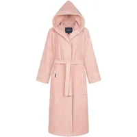 Morgenstern Bademantel Damen Kapuze Frottee-Samt Morgenmantel Lang S Rosa - S