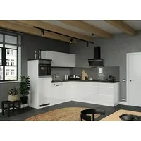 Held Möbel Winkelküche Treviso Typ 3  (B x T: 240 x 240 cm, Weiß, Dekor Arbeitsplatte: Betonoptik, Induktionskochfeld, Mit Elektrogeräten)