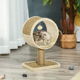 PawHut Katzenkratzbaum Klein 40 x 30 x 56 cm Khaki+Hellbraun