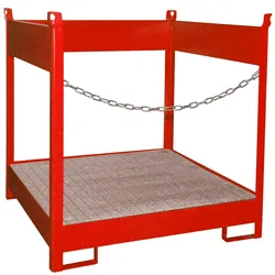 Fass Stapelpalette FSP 4 lackiert RAL3000 Feuerrot Umwelt Lagertechnik