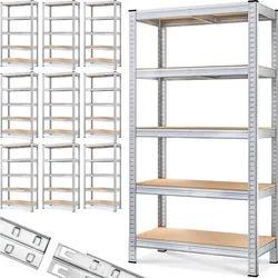 Heavy Duty Shelving 10Pcs Set 180x90x40cm Galvanized 875kg