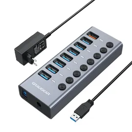 GRAUGEAR USB-HUB 7x USB 3.0 Ports 1 Schnelllader retail
