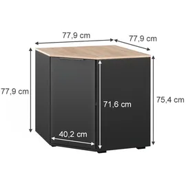 Vicco Eckkommode Betti 78 x 78 cm Anthrazit/Sonoma