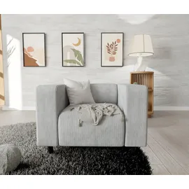 s-style möbel Sessel Gustav Cord 1 75 x 75 x 75 cm Grau