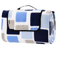 DETEX Picknickdecke Quadrate/Blau 2x2m