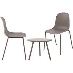 CLP 2er Sitzgruppe Berdin I Garten-Set 2x Stuhl stapelbar und 1x Tisch I Outdoor-Set wetterfest und UV-beständig I Gartenmöbel