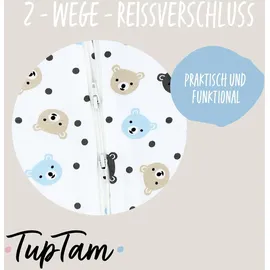 TupTam Unisex Schlafstrampler 3er Pack Baumwolle mit Fuß Jungen, Gr. 74 - 74