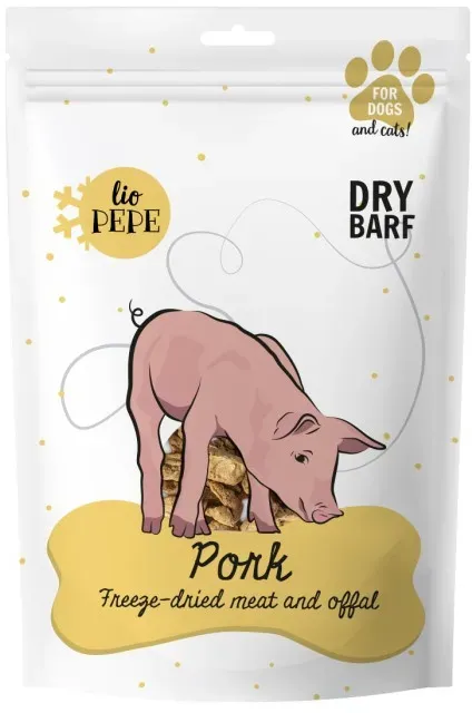 PAKA ZWIERZAKA - Lio PEPE Pork (Schweinefilet) gefriergetrocknete Leckerei 60g