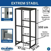 DanDiBo Ambiente DanDiBo Getränkekistenregal 2 Kisten mit Ablage Schmal Metall Stehend 96541 Getränkekistenhalter 100 cm Getränkekistenständer Flaschenkistenregal