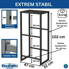 DanDiBo Ambiente DanDiBo Getränkekistenregal 2 Kisten mit Ablage Schmal Metall Stehend 96541 Getränkekistenhalter 100 cm Getränkekistenständer Flaschenkistenregal