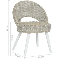 vidaXL Sessel Kubu-Rattan 62 x 62 x 62 cm Weiß