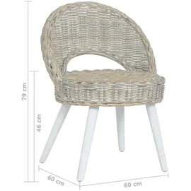 vidaXL Sessel Kubu-Rattan 62 x 62 x 62 cm Weiß