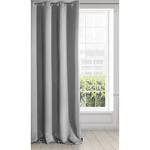 Eurofirany Logan Blackout, Satin Verdunkelungsvorhang mit Ösen-1 Stk. Ösenvorhang, Elegant, Glatt, Einfarbig, Wohnzimmer, Schlafzimmer Silber, 135x250 cm