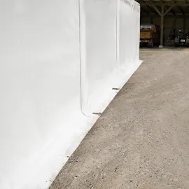 TOOLPORT Lagerzelt 4x8 m Industriezelt Unterstand PVC Plane 750 N grau mit Bodenrahmen -