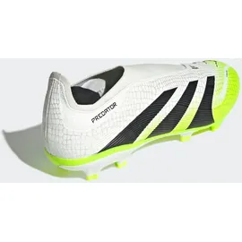 adidas PREDATOR LEAGUE LACELESS Firm Ground/Multi Ground Football Boots, Cloud White/Core Black/Lucid lemon), 48