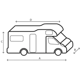 Brunner Camper Cover 6M Wohnmobilabdeckungaus Atmungsaktivem und Wasserabweisendem Gewebe, 650-700 cm,
