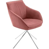 Koinor Armlehnstuhl, Edelstahl, Altrosa, Metall, Leder, Echtleder, Büffelleder, Rundrohr, Drehkreuz, 60x84x67 cm, Goldenes M, Dgm, Lederauswahl, Stoffauswahl, Typenauswahl, Gestellauswahl, automatische Rückholfunktion, Sitzfläche 320° drehbar, Esszimmer, Stühle, Esszimmerstühle, Armlehnenstühle