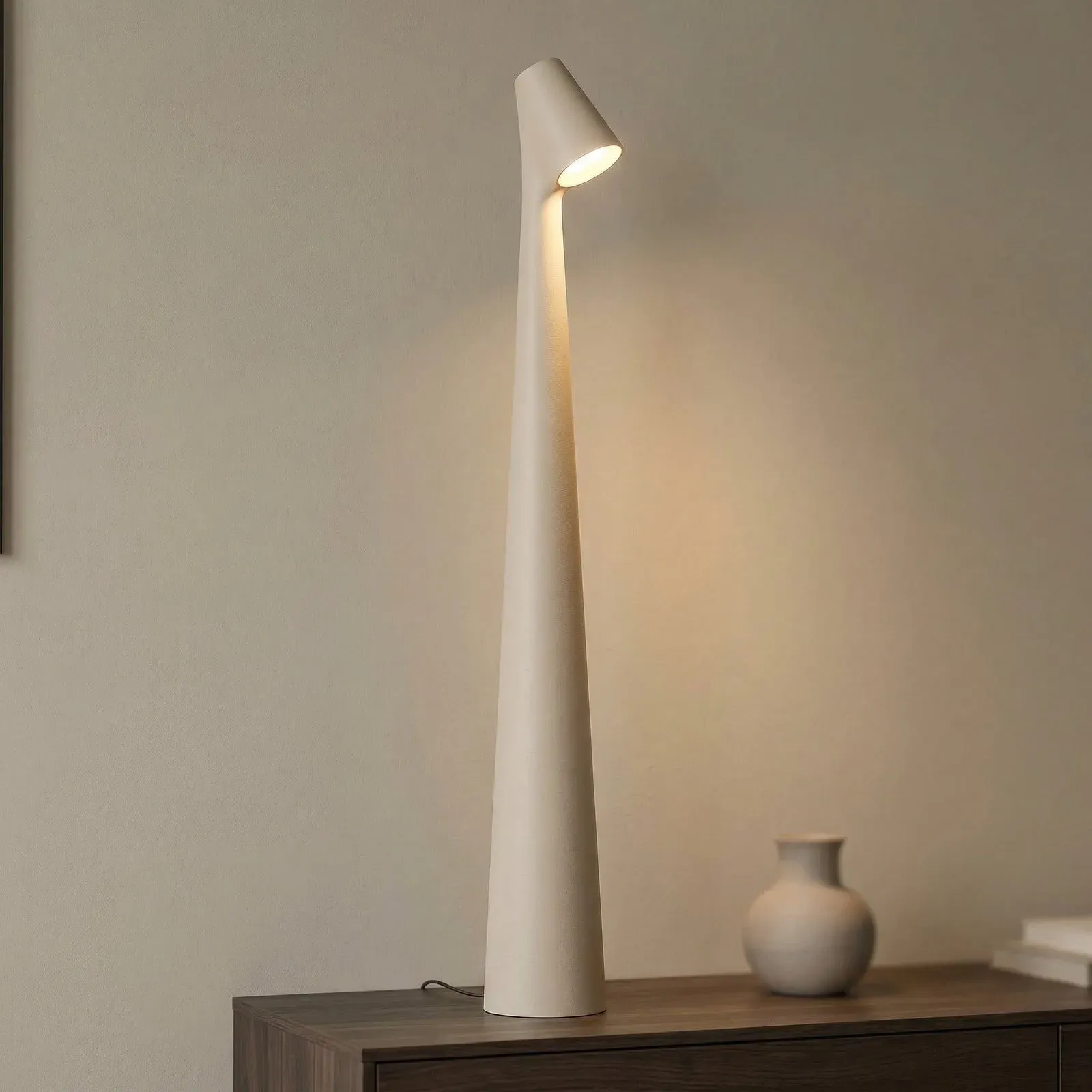 Tischleuchte Vibia, Africa, dimmbar, Beige, für Wohnzimmer, Metall, Design - 5 - 40