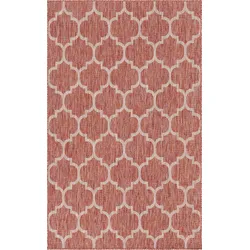 Teppich "Outdoor Crosses Lagerräumung", rot (rostrot, beige), B:152cm H:4mm L:244cm, Polypropylen (PP), MYFLAIR MÖBEL & ACCESSOIRES, Teppiche, Flachgewebe, In- und Outdoor geeignet