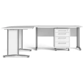 VCM ebuy24 Eckschreibtisch, Weiß, Holzwerkstoff, 200x75x230 cm, Arbeitszimmer, Schreibtische, Eckschreibtische