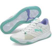 Puma Accelerate Pro W+ Hallenschuhe Unisex White/Electro Aqua/Electro Purple 38
