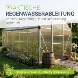 Juskys Gewächshaus Aluminium Silber HKP 4 mm 7,2 m2