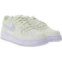 NIKE Air Force 1 GS Kinder Sneaker für Mädchen Echtleder Turnschuhe Teenager Low-Top Sneaker CT3839 110 Creme-Weiß - 38