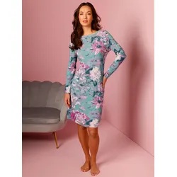 Nachthemd CREATION L PREMIUM "Modal-Nachthemd", Damen, Gr. 44/46, Normalgrößen, jade, erika, bedruckt, 95% Modal, 5% Elasthan, geblümt, gemustert, mehrfarbig, Kleider