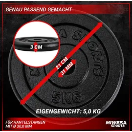 MIWEBA Hantelscheiben-Set Gusseisen HSG75 4x 5 kg