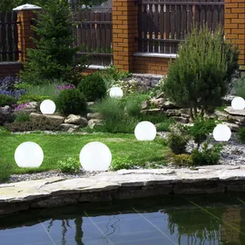 GLOBO Solarleuchte Kunststoff 3er Set spritzwassergeschützt weiß