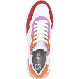Rieker W1308 Damen Weiß/Rot/Orange 40