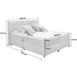 ed exciting design Mid.you Polsterbett Hellgrau, - 180x200 cm