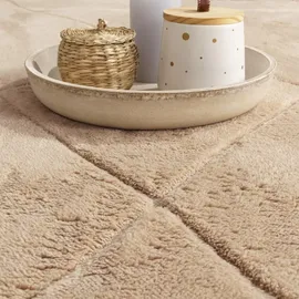 Paco Home Teppich Wohnzimmer Schlafzimmer Kurzflor Boho Skandi Raute 3D Grau Anthrazit 160x220 cm Beige