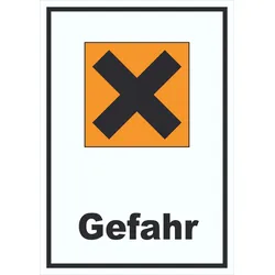 Schild Gefahrensymbol Gesundheitsschädlich Gefahr Kreuz hochkant A2 (420x594mm)