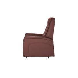 Hukla Fernsehsessel Dean Leder 70 x 109 x 88 cm Rot elektrisch mit Rollen