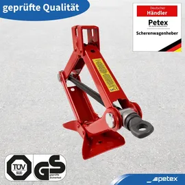 PETEX Scherenwagenheber Wagenheber mit Kurbel, 1 t, Hubhöhe: 80-330 mm | PETEX